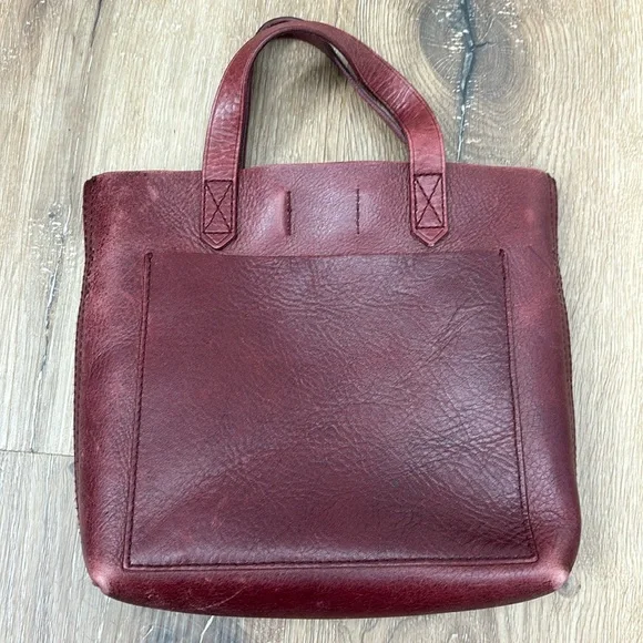 Madewell Transport Small Leather Tote Burgundy - Picture 1 of 4